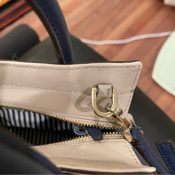 Kate Spade Blue Colorblock Top Handle Purse with Crossbody Strap - Picture 5 of 10